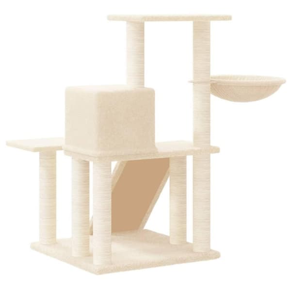 vidaXL Katträd med klöspelare sisal gräddvit 82 cm