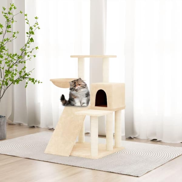 vidaXL Katträd med klöspelare sisal gräddvit 82 cm