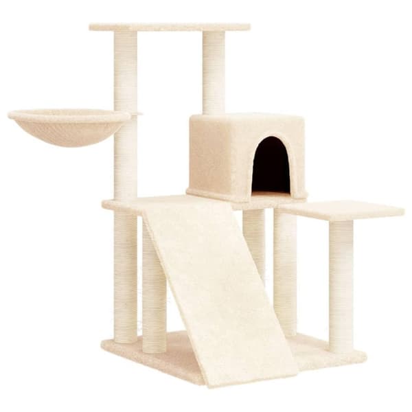 vidaXL Katträd med klöspelare sisal gräddvit 82 cm