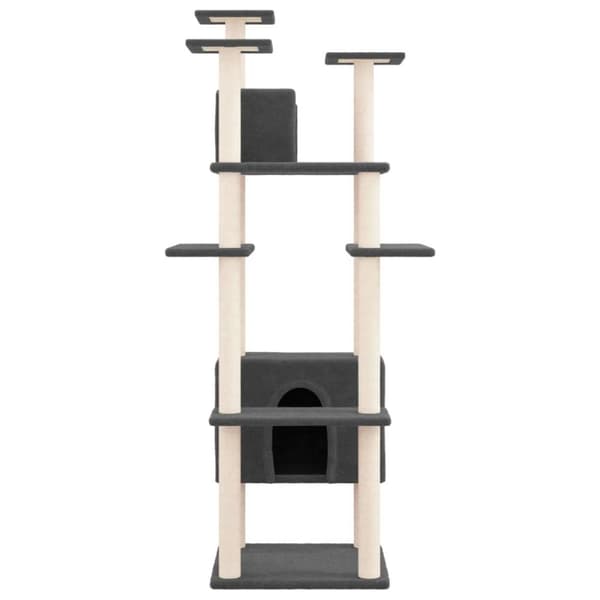 vidaXL Klösträd med sisalpelare mörkgrå 162 cm