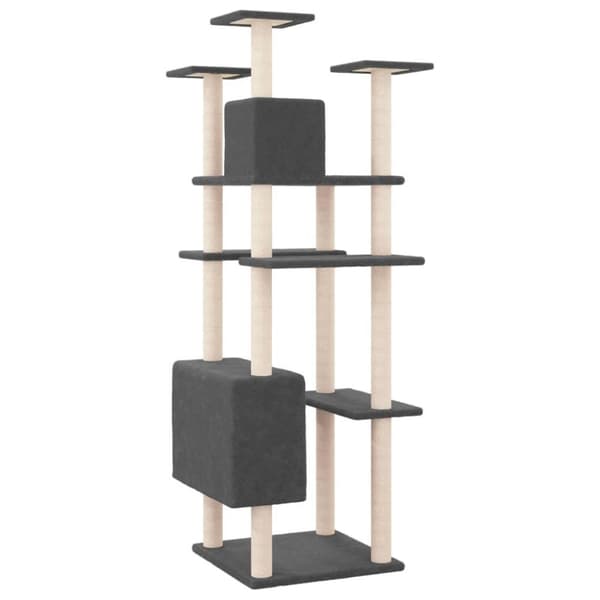 vidaXL Klösträd med sisalpelare mörkgrå 162 cm