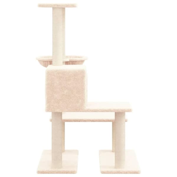 vidaXL Kattetre med klorestolper i sisal kremhvit 94,5 cm
