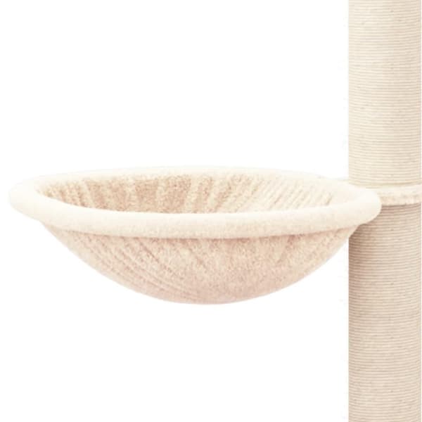 vidaXL Kattetre med klorestolper i sisal kremhvit 94,5 cm