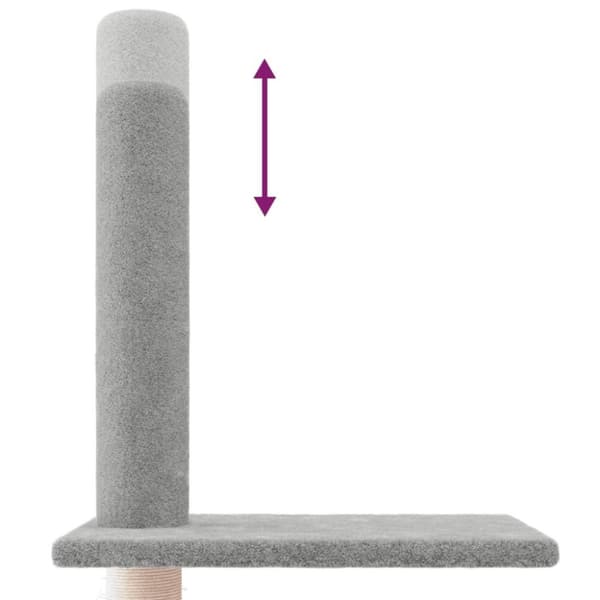 vidaXL Kloretre gulv til tak lysegrå 250,5-276,5 cm