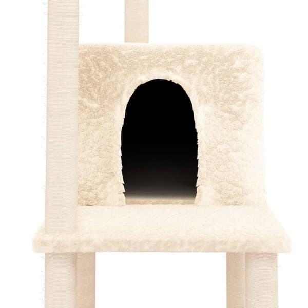 vidaXL Katträd med klöspelare sisal gräddvit 144,5 cm