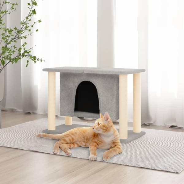 vidaXL Klösträd med klöspelare sisal ljusgrå 50 cm