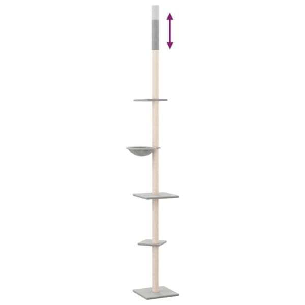 vidaXL Kloretre gulv til tak lysegrå 263,5-289,5 cm