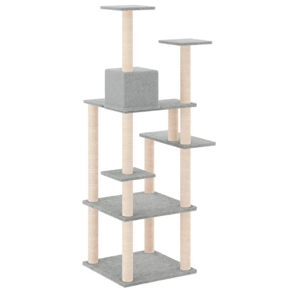 vidaXL Klösträd med sisalpelare ljusgrå 153 cm