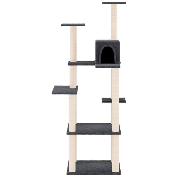 vidaXL Klösträd med sisalpelare mörkgrå 153 cm