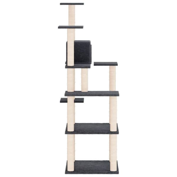 vidaXL Klösträd med sisalpelare mörkgrå 153 cm