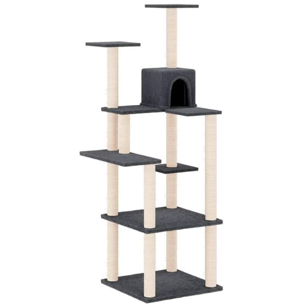 vidaXL Klösträd med sisalpelare mörkgrå 153 cm