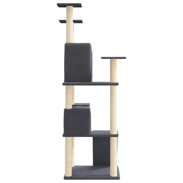 vidaXL Klösträd med sisalpelare mörkgrå 153 cm