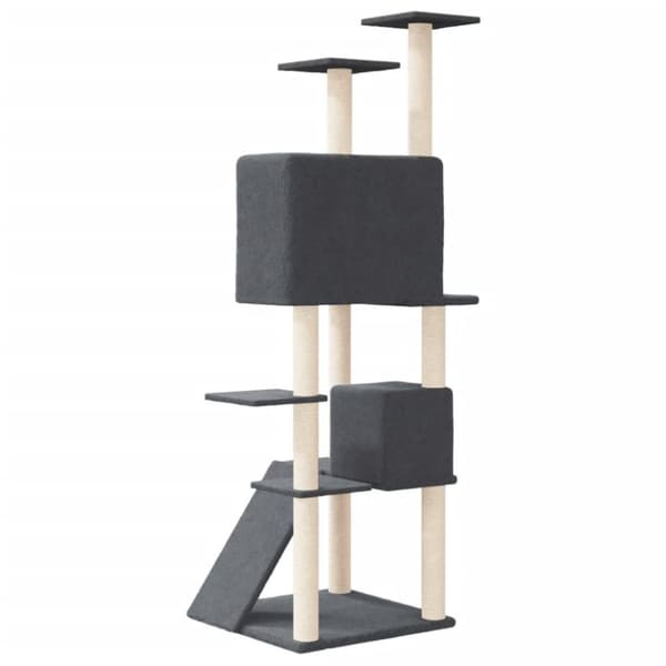 vidaXL Klösträd med sisalpelare mörkgrå 153 cm