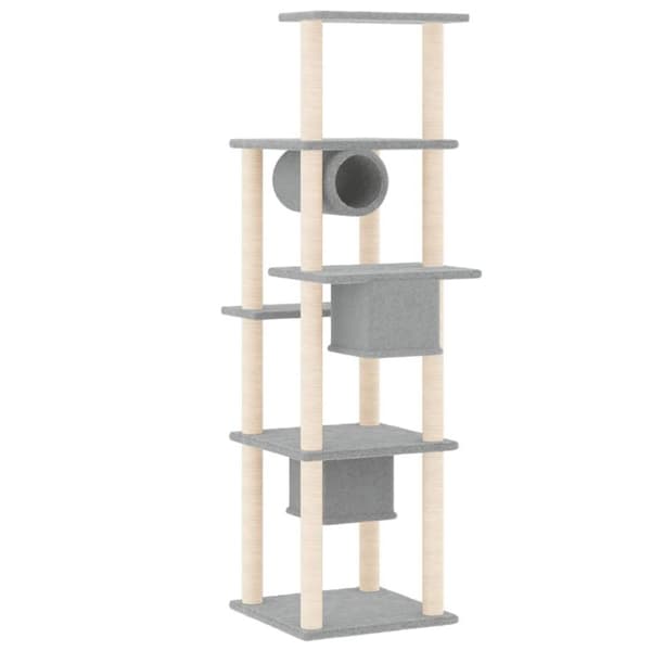 vidaXL Klösträd med sisalpelare ljusgrå 169 cm