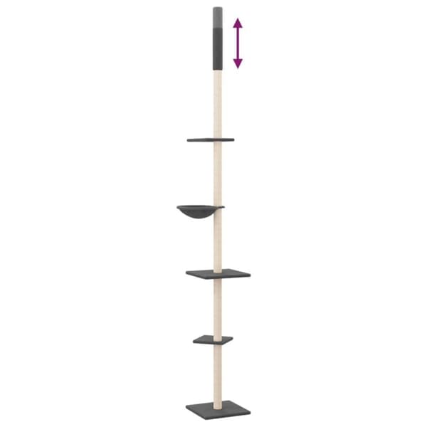 vidaXL Golv-till-tak klösträd mörkgrå 263,5-289,5 cm