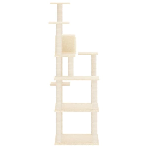 vidaXL Klösträd med sisalpelare gräddvit 153 cm