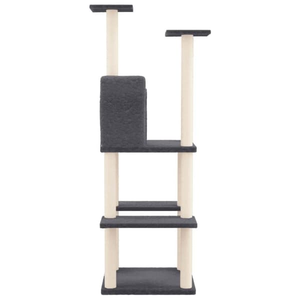 vidaXL Klösträd med sisalpelare mörkgrå 144,5 cm