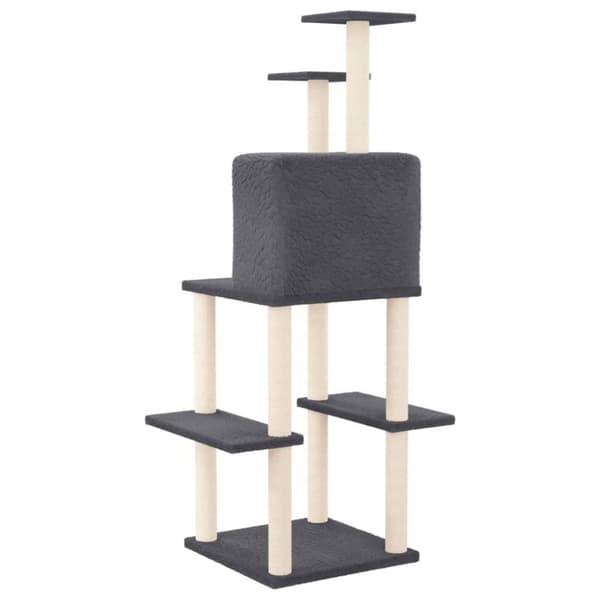 vidaXL Klösträd med sisalpelare mörkgrå 144,5 cm