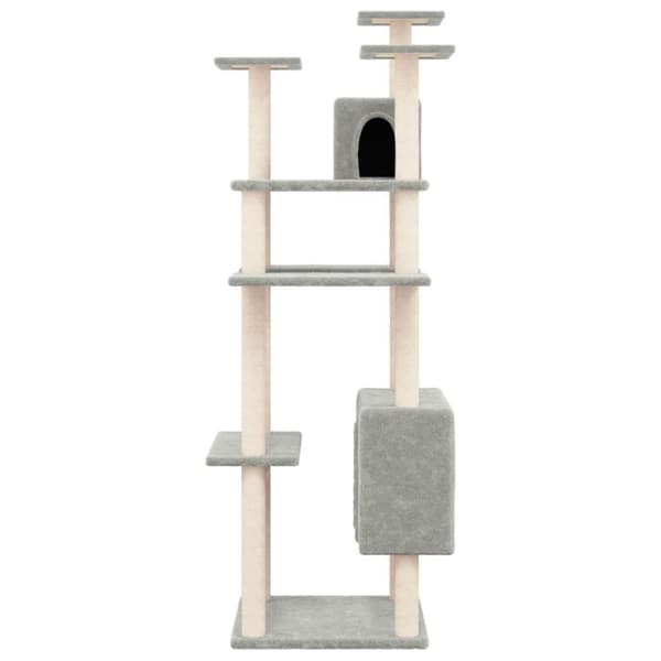 vidaXL Klösträd med sisalpelare ljusgrå 162 cm