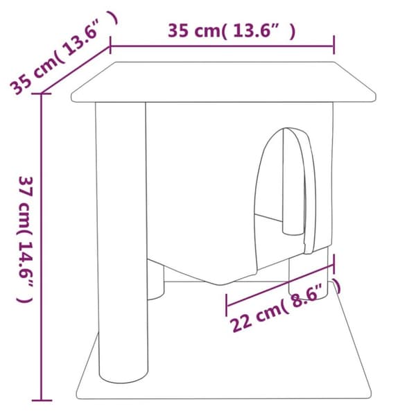 vidaXL Klösträd med sisalpelare mörkgrå 37 cm