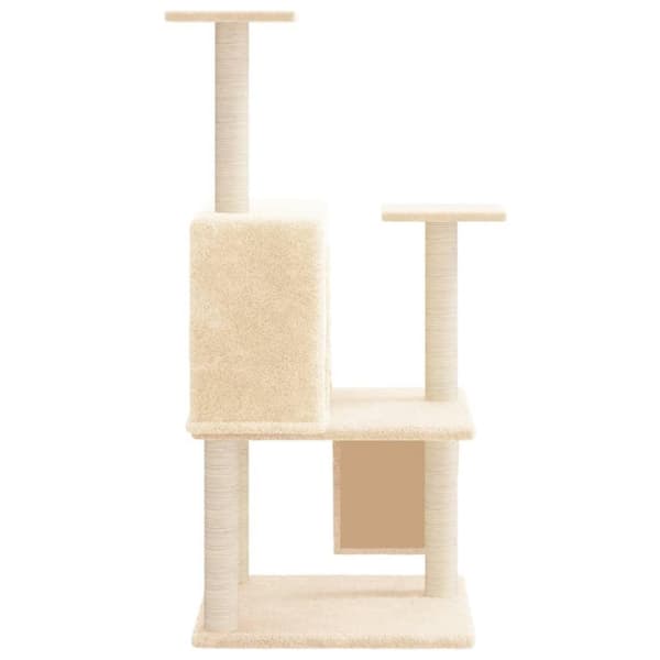 vidaXL Klösträd med sisalpelare gräddvit 109 cm