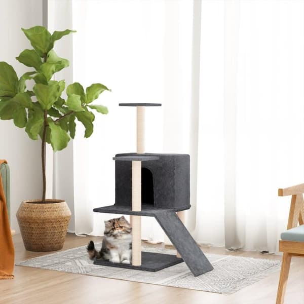 vidaXL Klösträd med sisalpelare mörkgrå 109 cm