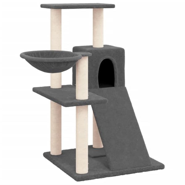 vidaXL Kattetre med klorestolper i sisal mørkegrå 82 cm