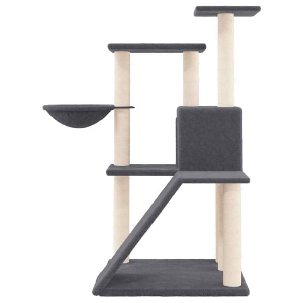 vidaXL Kattetre med klorestolper i sisal mørkegrå 94 cm
