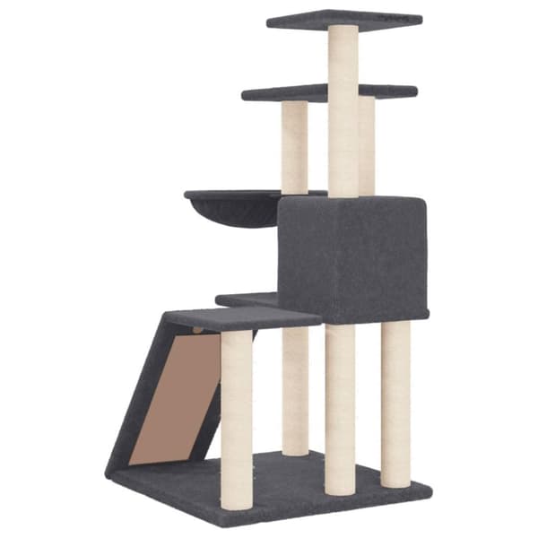 vidaXL Kattetre med klorestolper i sisal mørkegrå 94 cm