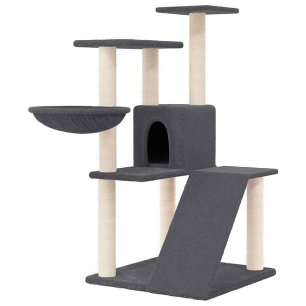 vidaXL Kattetre med klorestolper i sisal mørkegrå 94 cm