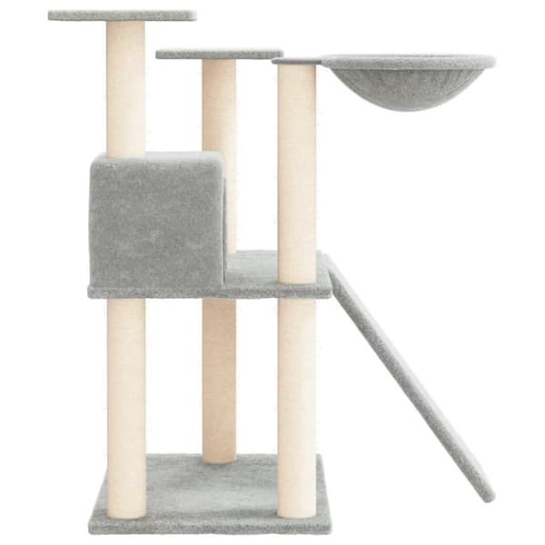 vidaXL Kattetre med klorestolper i sisal lysegrå 83 cm