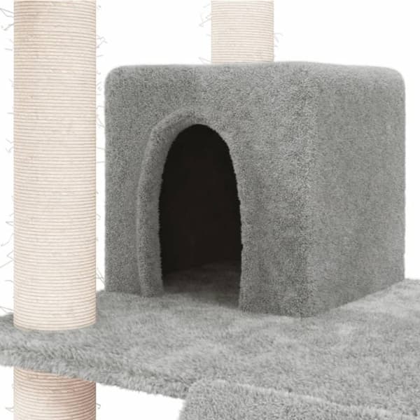 vidaXL Kattetre med klorestolper i sisal lysegrå 83 cm