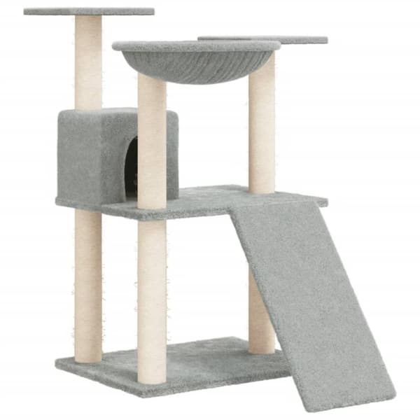 vidaXL Kattetre med klorestolper i sisal lysegrå 83 cm
