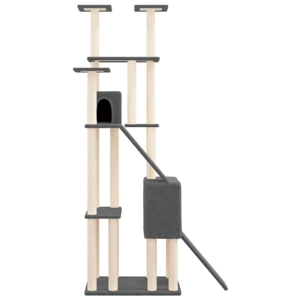 vidaXL Klösträd med sisalpelare mörkgrå 190 cm