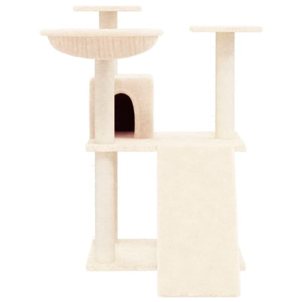 vidaXL Kattetre med klorestolper i sisal kremhvit 83 cm