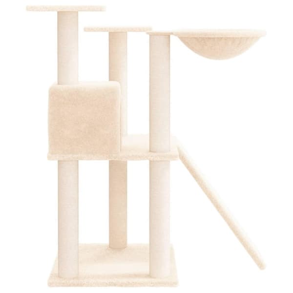 vidaXL Kattetre med klorestolper i sisal kremhvit 83 cm