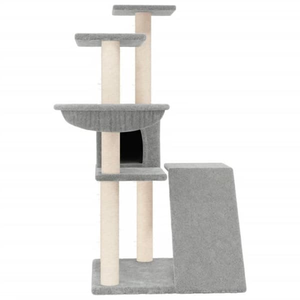 vidaXL Kattetre med klorestolper i sisal lysegrå 94 cm
