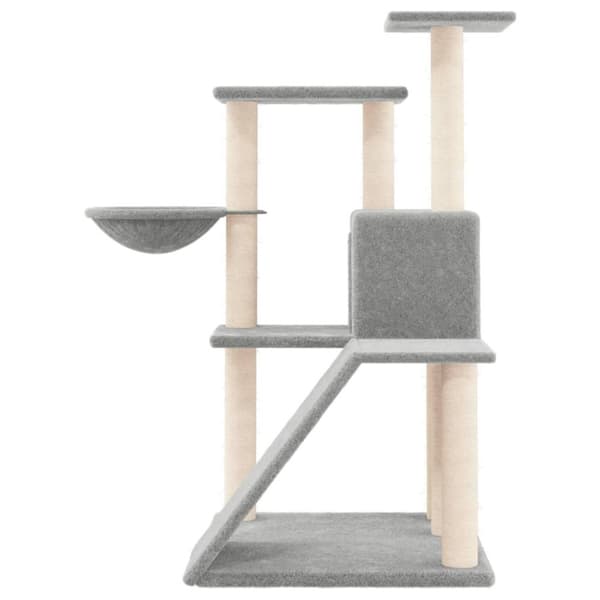 vidaXL Kattetre med klorestolper i sisal lysegrå 94 cm