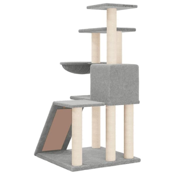 vidaXL Kattetre med klorestolper i sisal lysegrå 94 cm