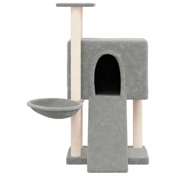 vidaXL Kattetre med klorestolper i sisal lysegrå 96 cm
