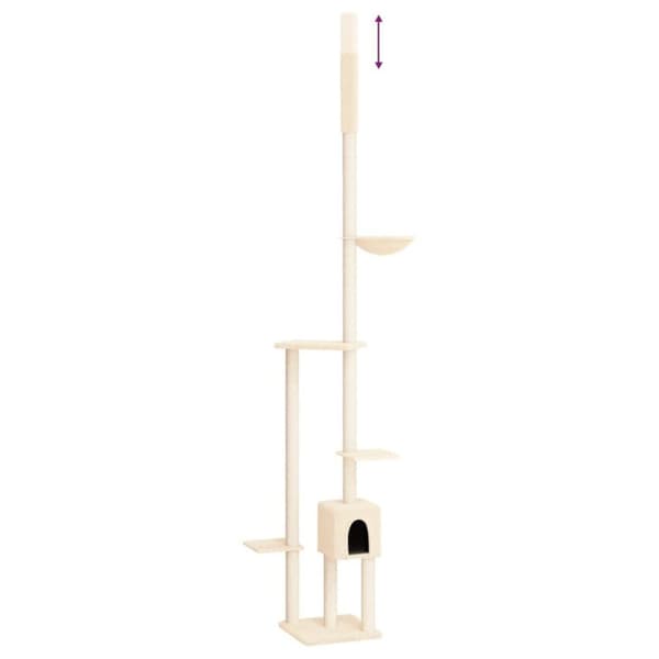 vidaXL Kloretre gulv til tak kremhvit 258,5-284,5 cm