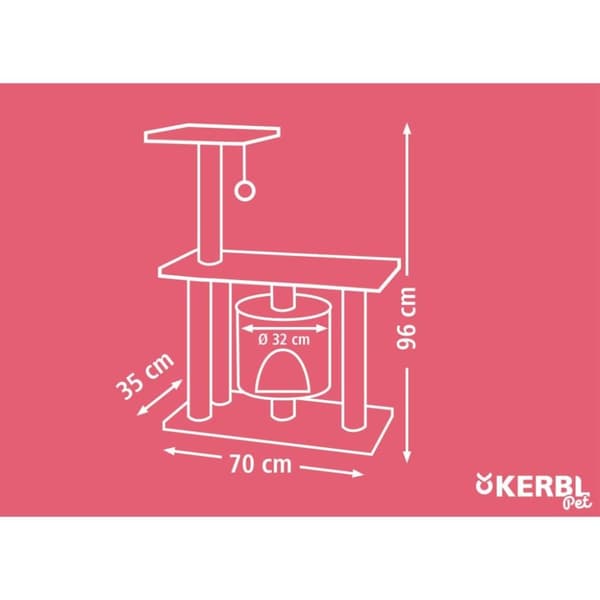 Kerbl kradsetræ Jade Pro 96 cm brun og beige