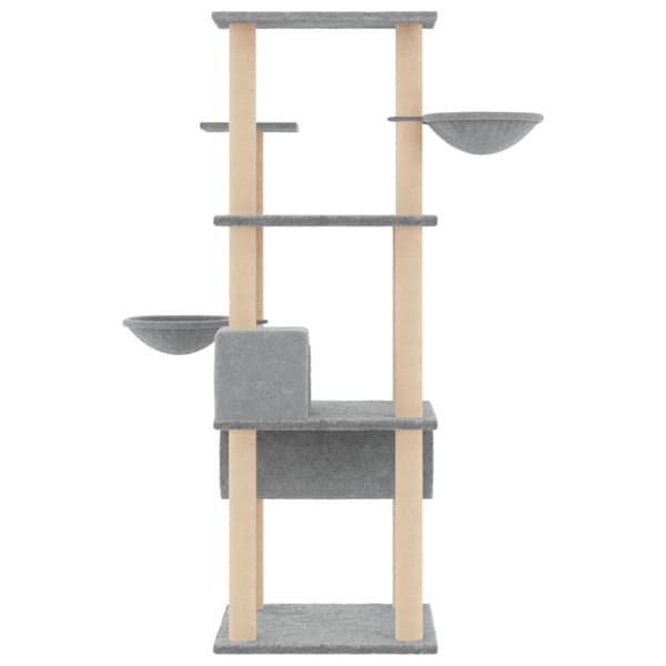vidaXL kradsetræ med sisalstolper 141 cm lysegrå