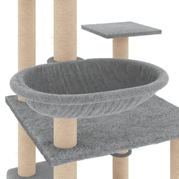 vidaXL kradsetræ med sisalstolper 141 cm lysegrå