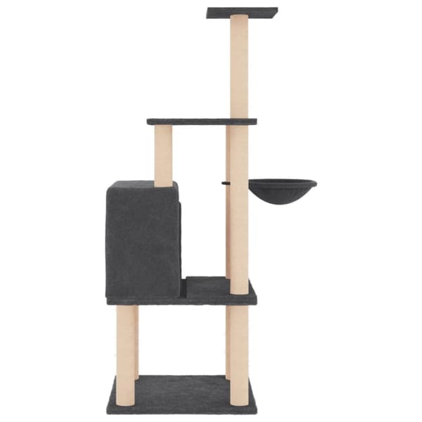 vidaXL Klösträd med sisalpelare mörkgrå 132 cm