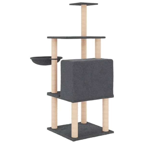 vidaXL Klösträd med sisalpelare mörkgrå 132 cm