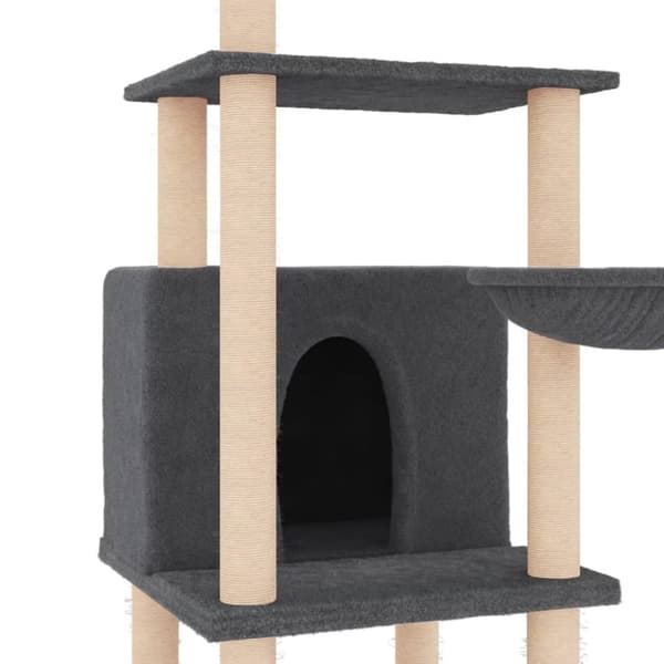 vidaXL Klösträd med sisalpelare mörkgrå 132 cm