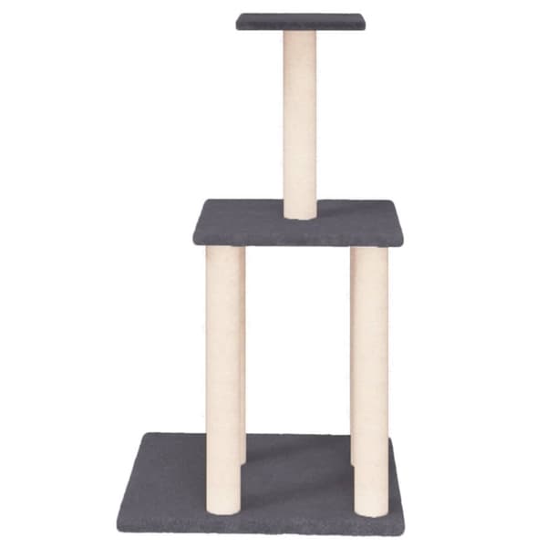 vidaXL Kissan kiipeilypuu sisal- raapimispylväillä tummanharm. 85,5 cm