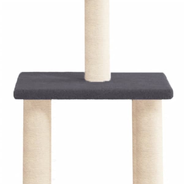 vidaXL Kissan kiipeilypuu sisal- raapimispylväillä tummanharm. 85,5 cm