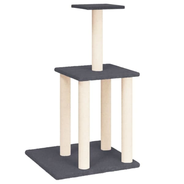 vidaXL Kattetre med klorestolper i sisal mørkegrå 85,5 cm
